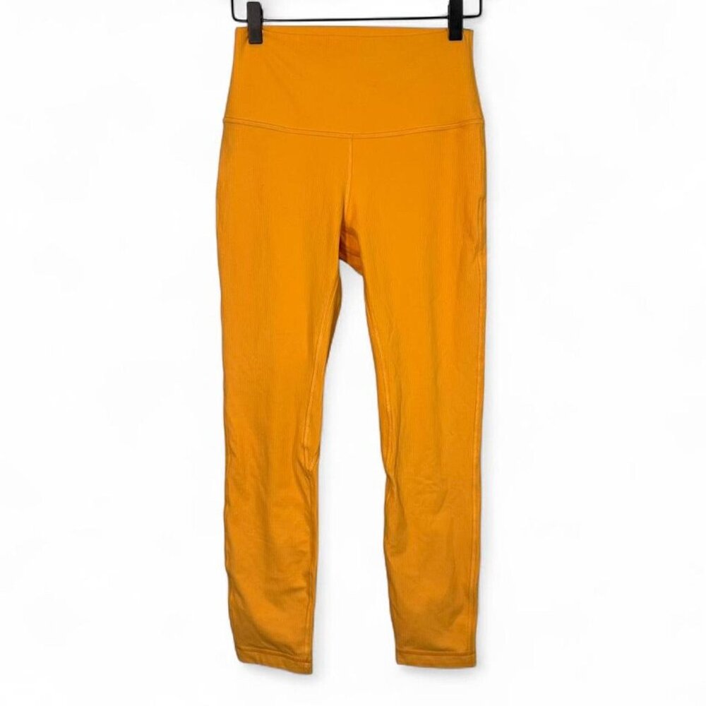 Lululemon Align Ribbed High-Rise Leggings in Clementine